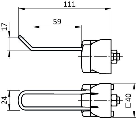 Werkzeughaken FX 59/19 - 24 für Profile 40/45, Nut 8/10