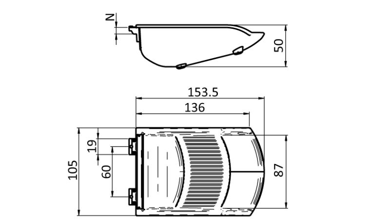 Greifschale 105x130x50 für Profilnut ESD (SET)