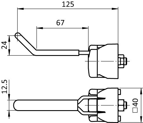 Werkzeughaken FX 66/27 - 13 gummiert für Profile 40/45, Nut 8/10