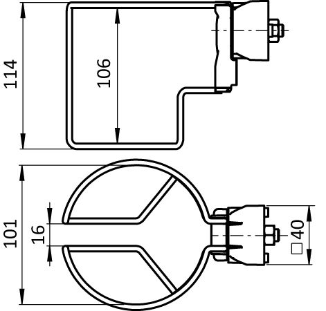 Flaschenhalter FX für Profile 40/45, Nut 8/10