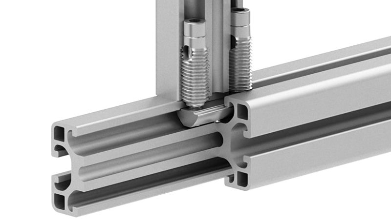 Automatik-Doppelverbinder I, Nut 8, 40 Profil, M6x40,ESD (SET)
