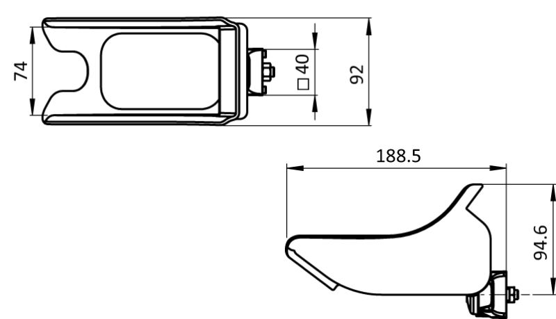 Packband-Handanroller Halter FX für Profil 40/45, Nut 8/10