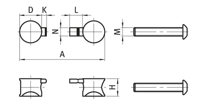 Universal Stossverbinder I Set Nut 8